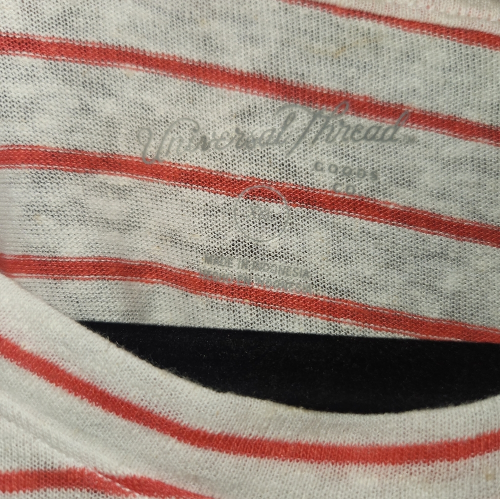 NWT Universal Thread Linen Boxy Striped Short Sleeve Shirt Women's XXL Red White - Picture 3 of 3